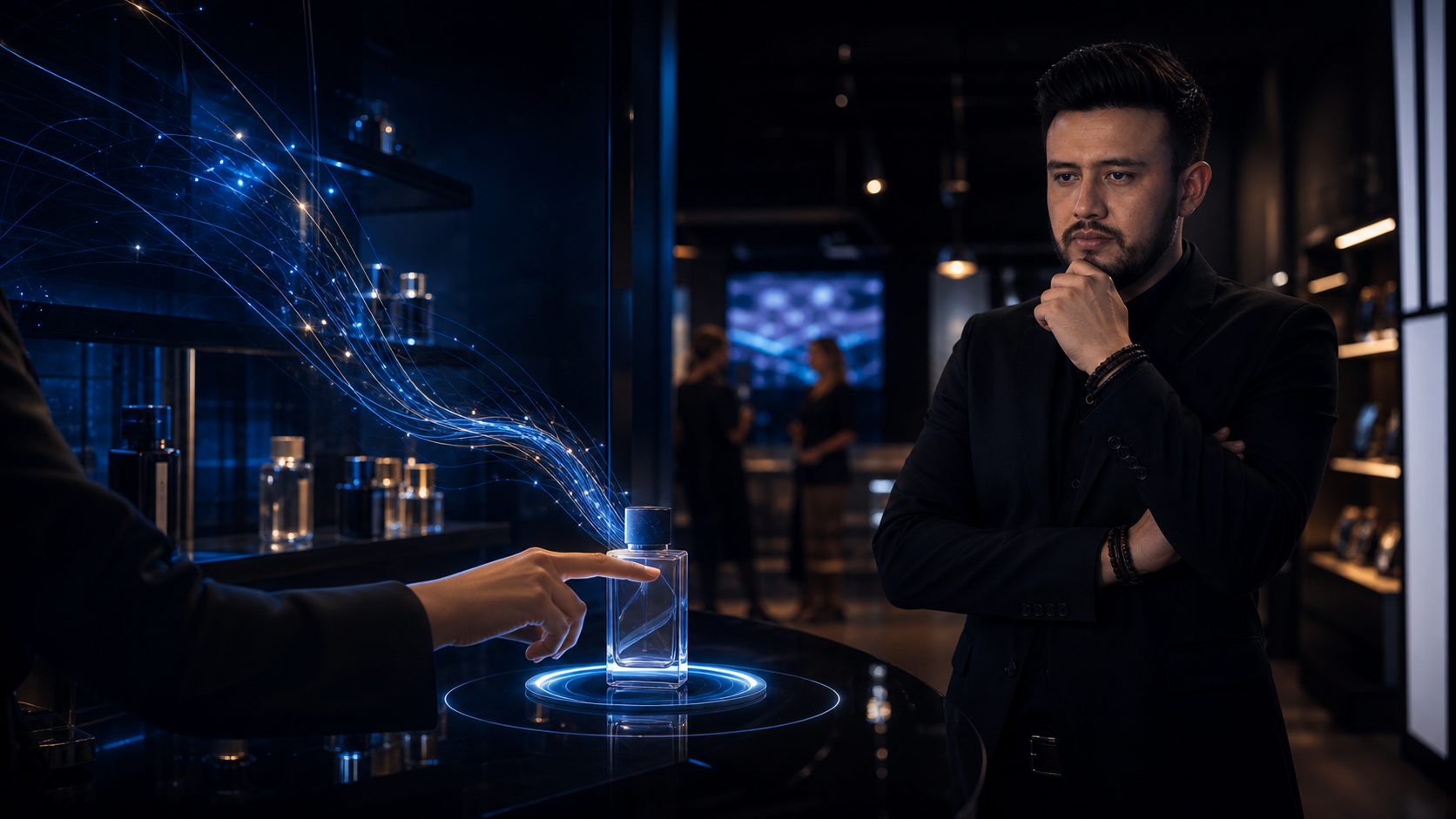 Portada editorial sobre marketing experiencial y memorias de compra en una escena premium oscura